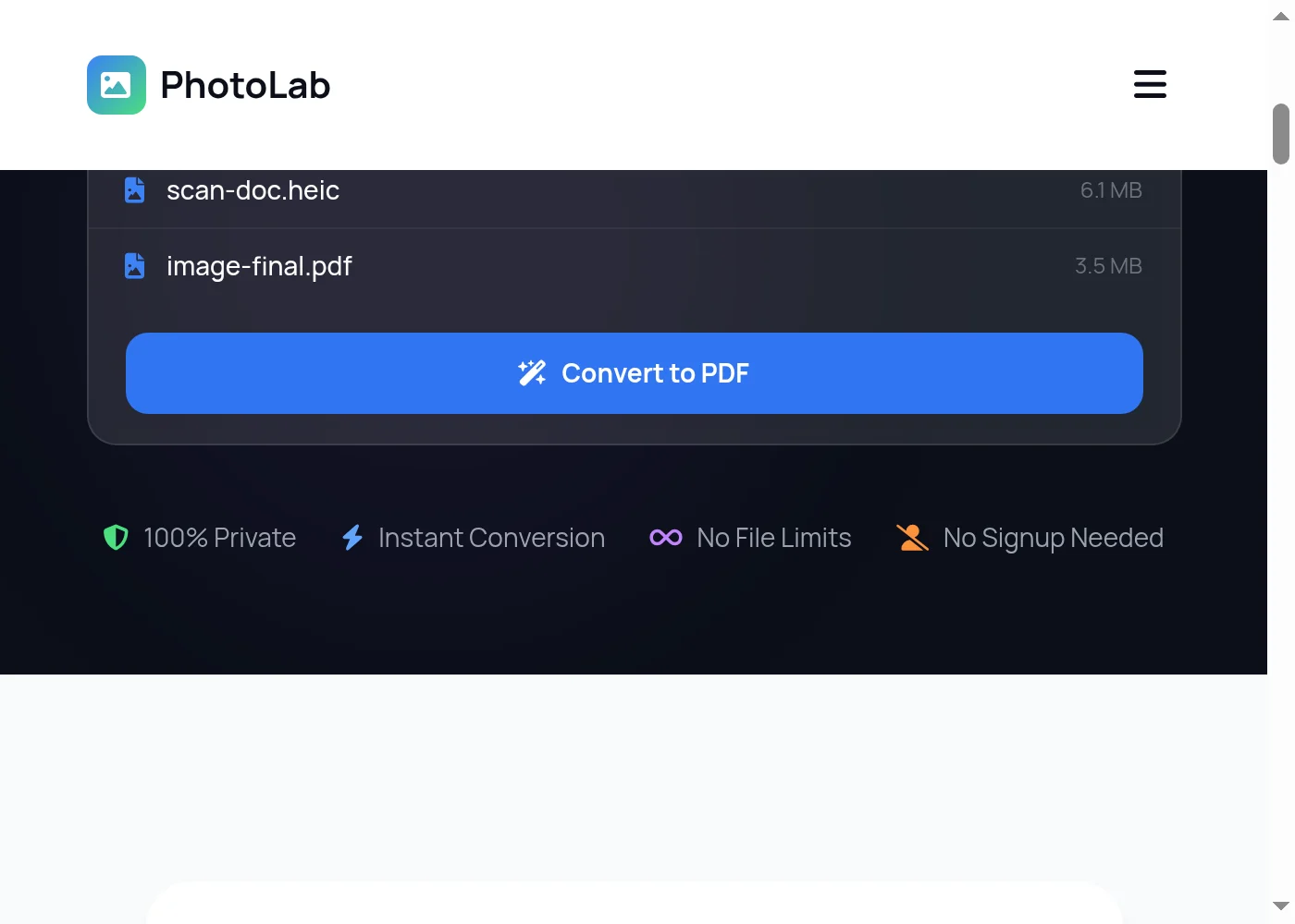 Step by step HEIC to PDF conversion process - Step 2
